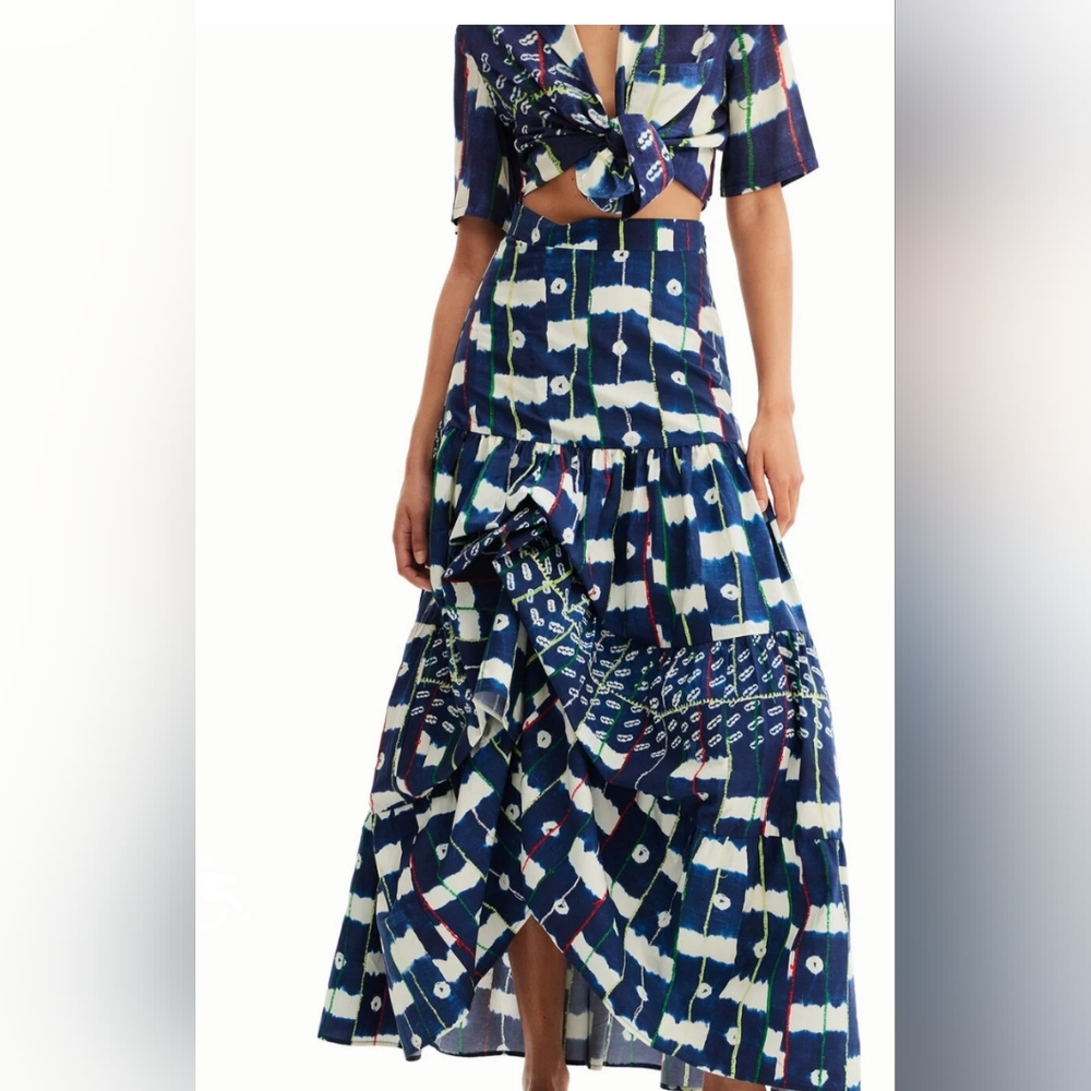 DESIGUAL Stella Jean multi-position long skirt Size S